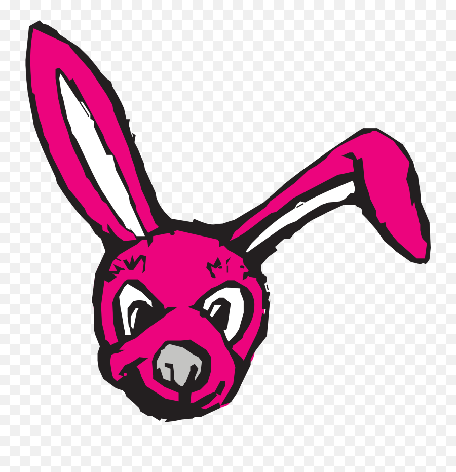 Drawing Of The Purple Bunny Clipart - Scary Bunny Clip Art Emoji,Bunny Ears Clipart