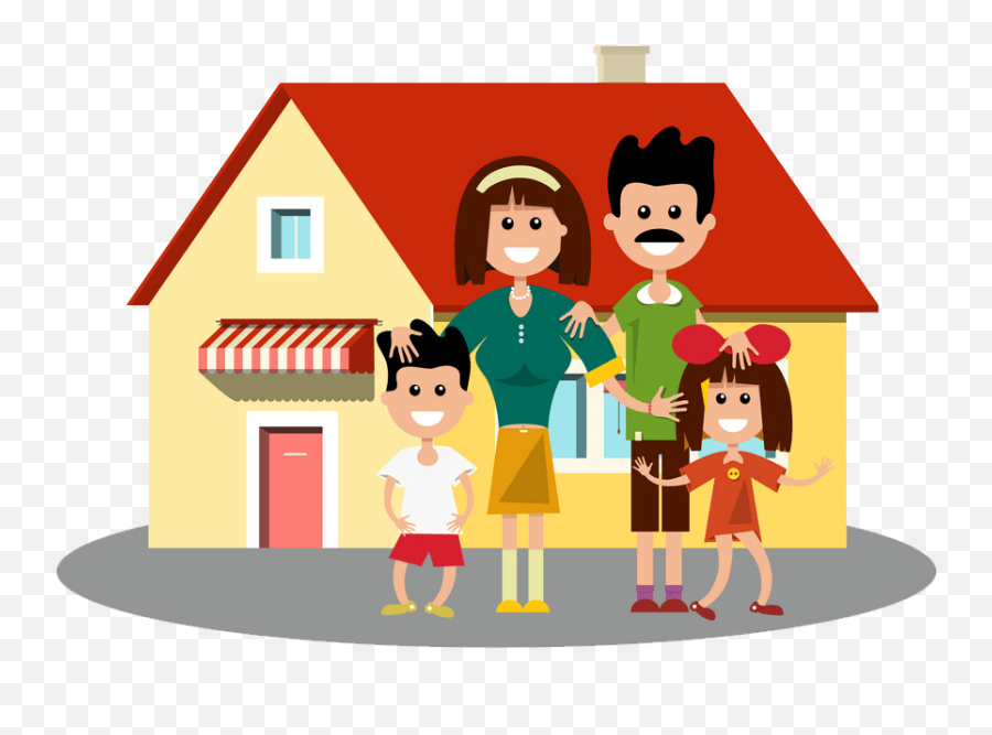 House Family Clipart Transparent - Family And House Clipart Png Emoji,Family Clipart