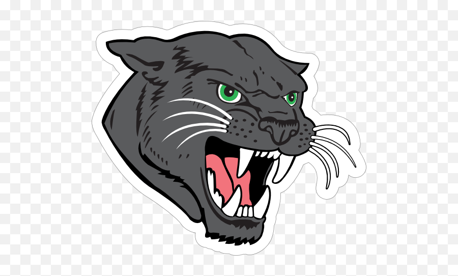 Black Panther Head Mascot Sticker - Panther Head Emoji,Black Panther Clipart