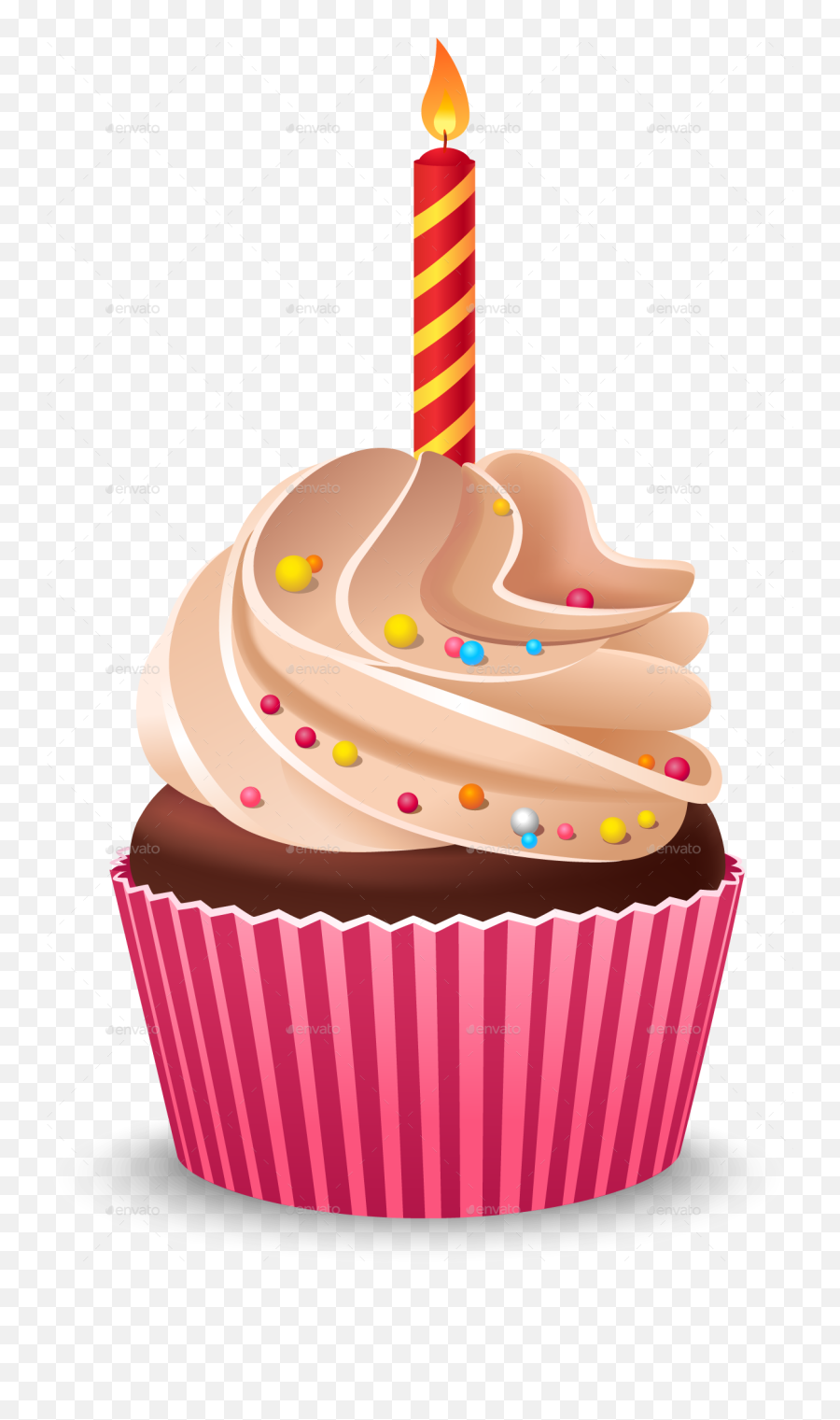 Cupcake Birthday Cake Cream Muffin - Cupcake Birthday Cake Png Emoji,Cake Png