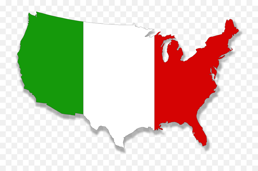 Us Italy Flag Map - United States Black Map Emoji,Italy Clipart