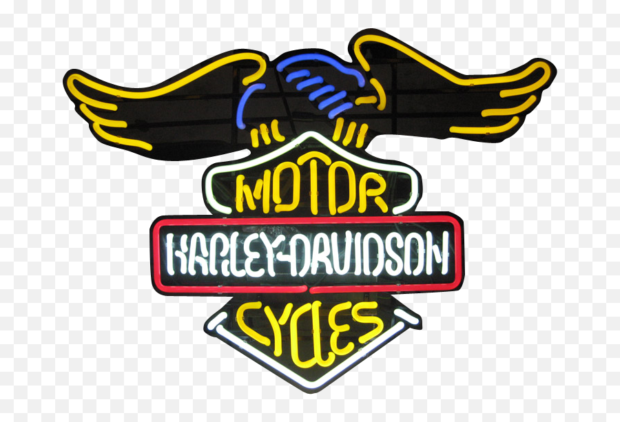 Neon Sign Logo Harley - Davidson Motorcycle Sticker Rustic Harley Davidson Logo Emoji,Neon Logo