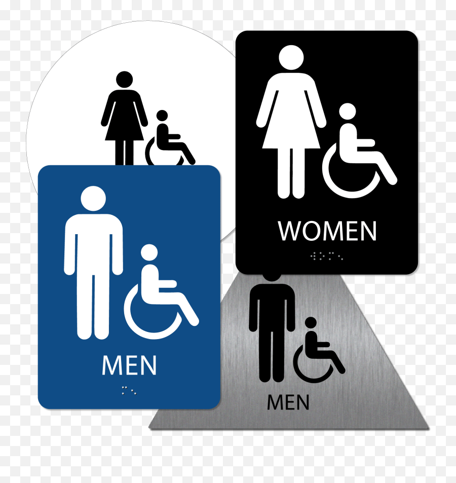 Alpha Dog Ada Signs - Restroom Sign Men Women Emoji,Bathroom Sign Png