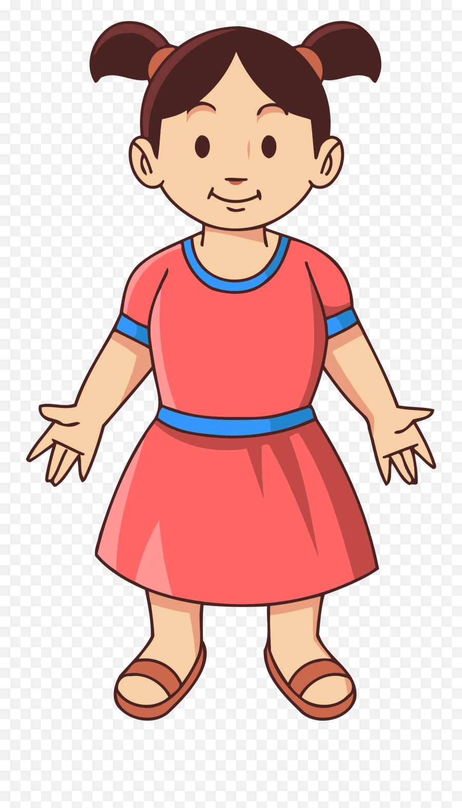Girl Clipart Kid Girl Kid Transparent - Standing Girl Kid Clipart Emoji,Kid Clipart