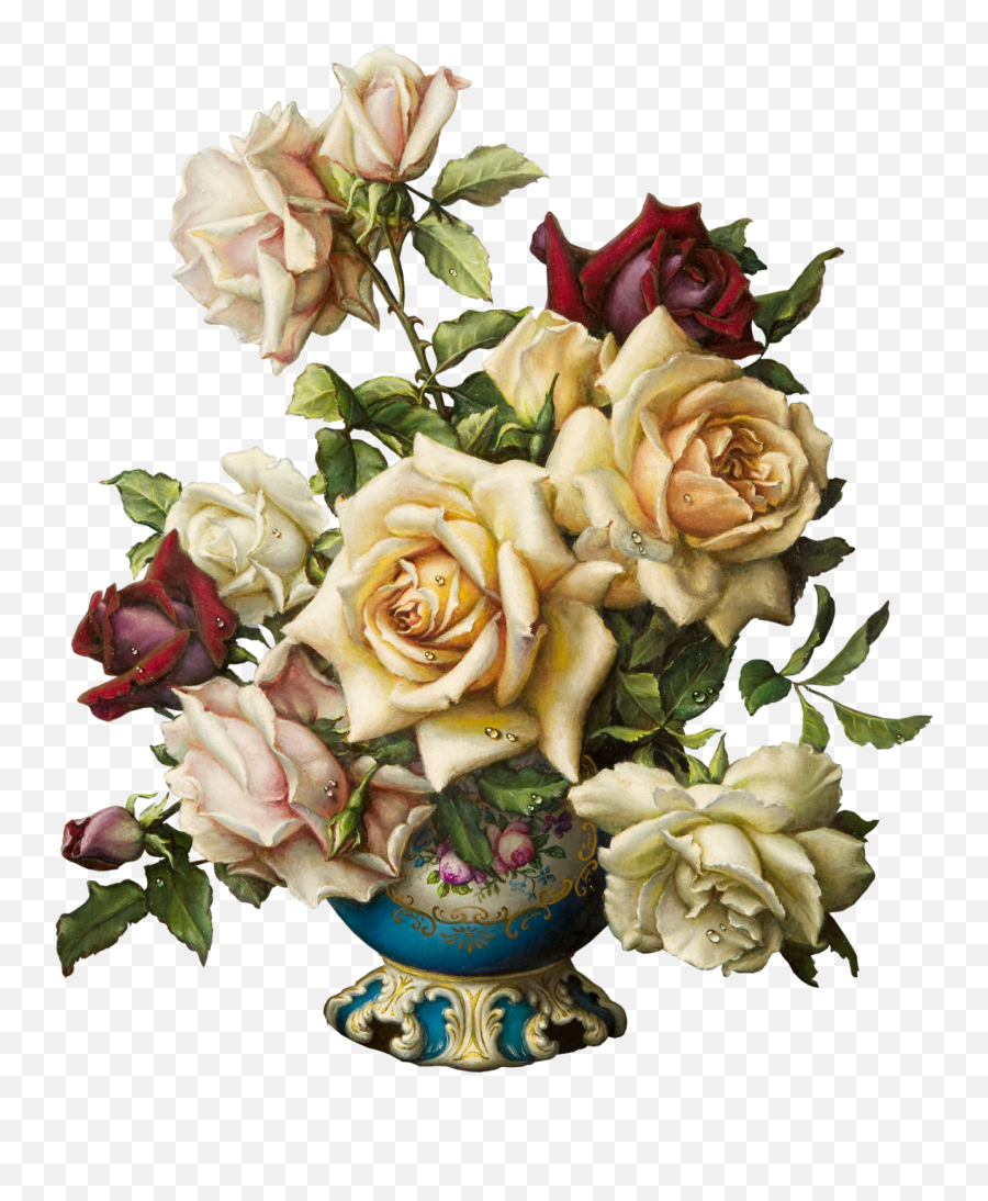 Download Png Flowers Emoji,Vintage Roses Png