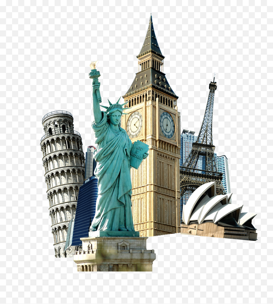 Tourist Png - World Tourist Sights Big Ben Eiffel Tower Emoji,Statue Of Liberty Transparent Background