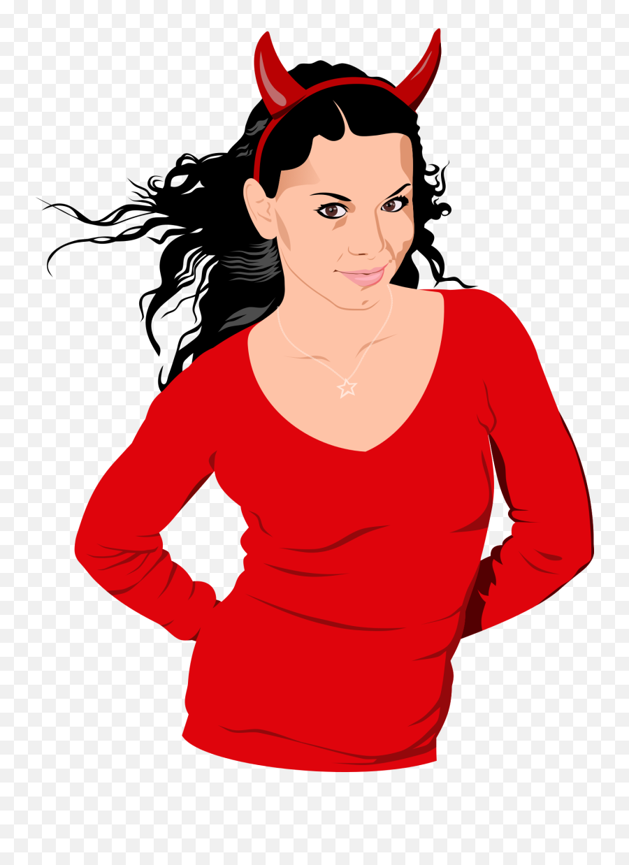 Red Sweater With Devil Horns Free Image - Costume Halloween Vector Png Emoji,Devil Horns Png