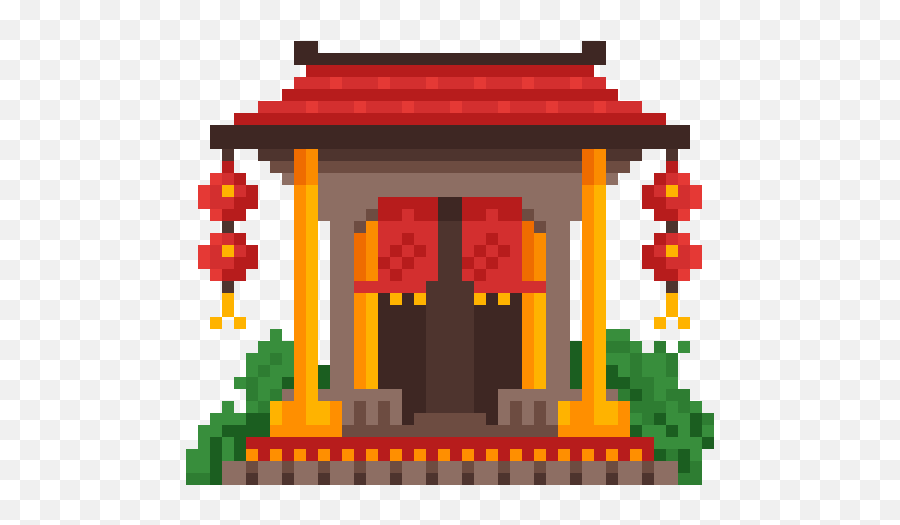Japanese Temple - Pixel Full Size Png Download Seekpng Emoji,Temple Png