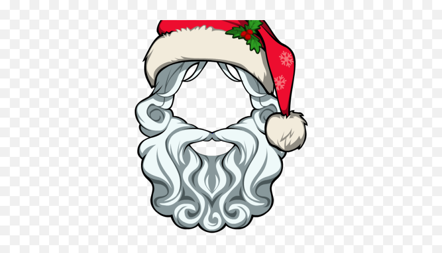 Download Hd Beard Clipart Santa Hat Beard - Clip Art Emoji,Beard Clipart Png