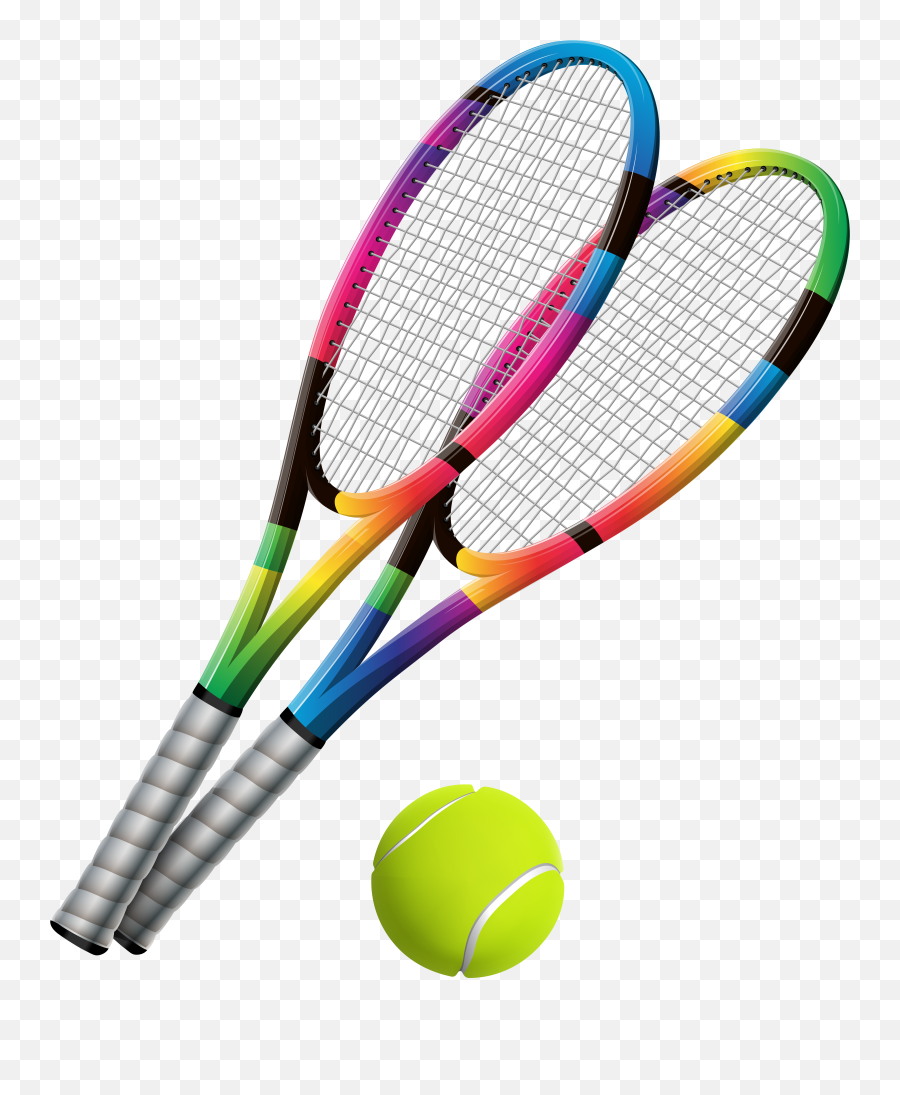 Tennis Rackets And Ball Transparent Png - Clipart Tennis Png Emoji,Tennis Ball Clipart