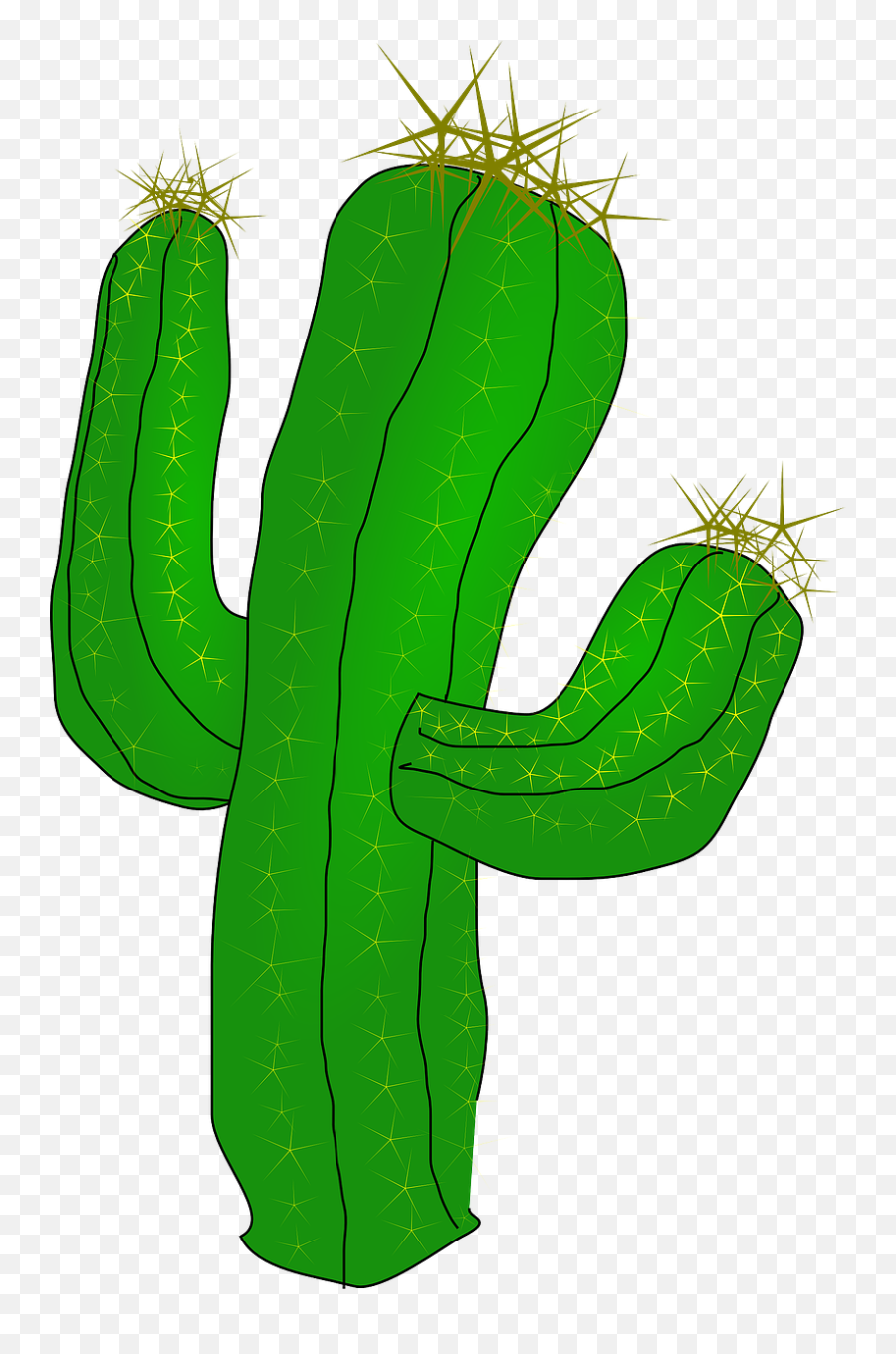 Saguaro Cactus Clip Art At Clker - Transparent Cartoon Cactus Png Emoji,Cactus Clipart Black And White
