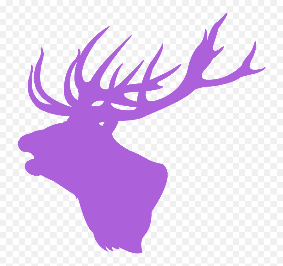 Stag Head Silhouette - Decorative Emoji,Deer Head Clipart