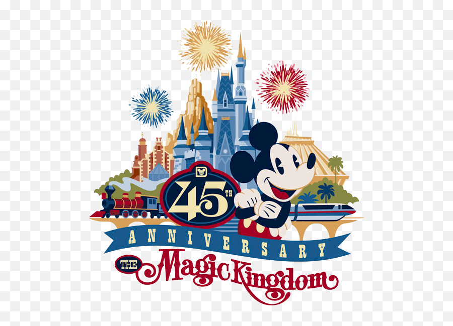 Free Magic Kingdom Logo Png Download - Magic Kingdom 45th Anniversary Emoji,Magic Kingdom Logo