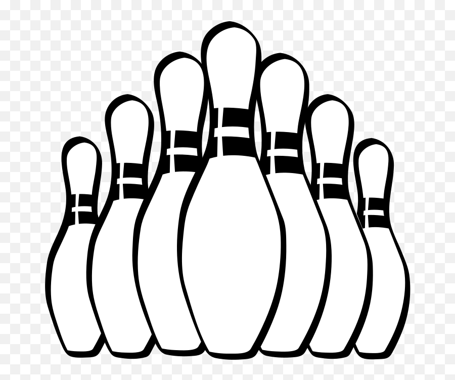 Free Bowling Clipart Black And White - Ten Pin Bowling Clipart Emoji,Bowling Clipart