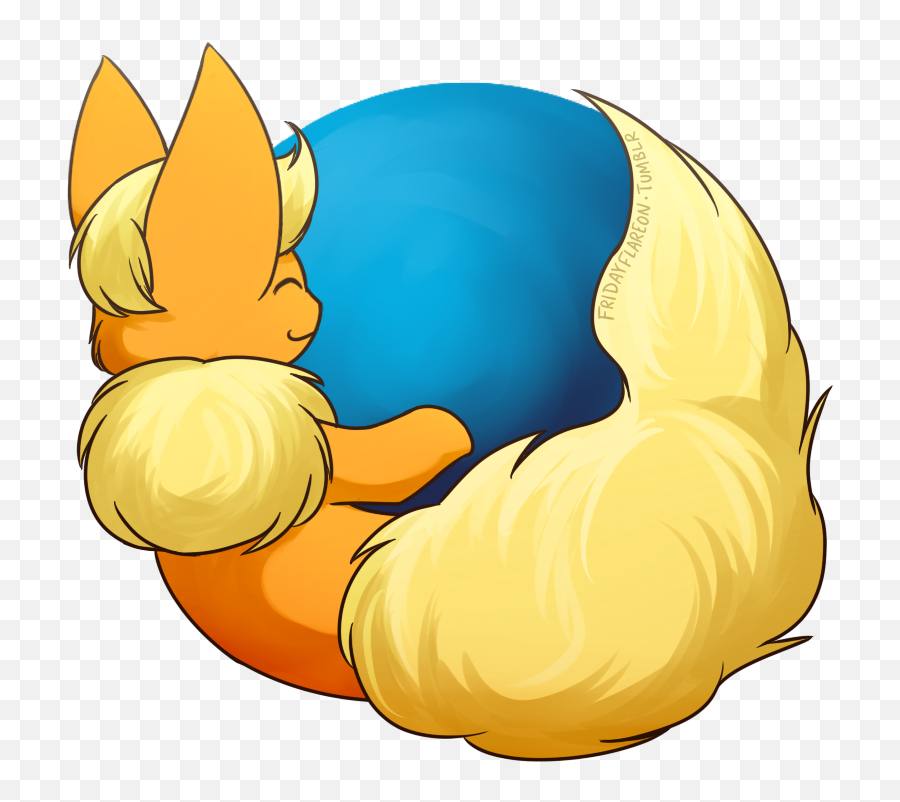 Flareon Switch To Mozilla Fire Poof Today - Cartoon Clipart Mozilla Flareon Emoji,Flareon Png