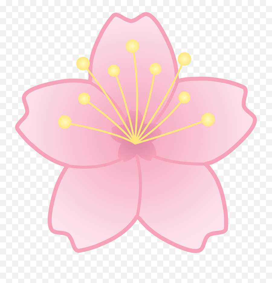 Library Of Cartoon Cherry Blossom Clip Art Royalty Free Png - Flower Cherry Blossom Cartoon Emoji,Cherry Clipart