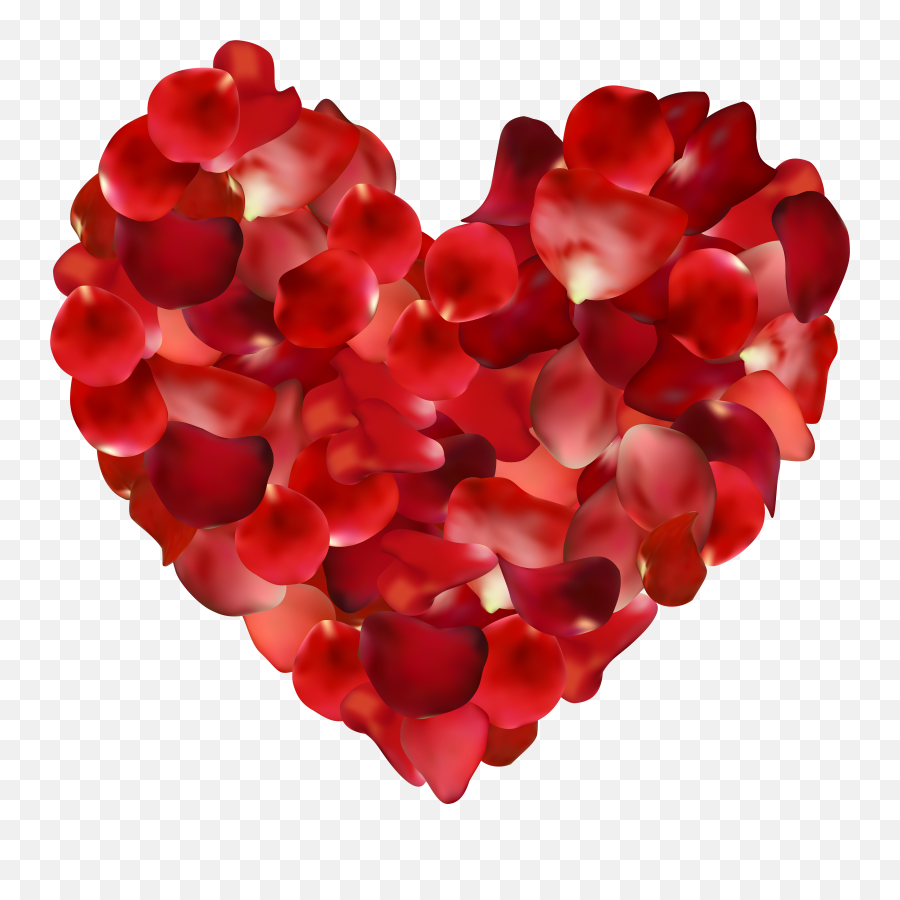 Rose Petals Hearts Transparent Png Clip - Transparent Background Rose Petal Heart Png Emoji,Hearts Transparent
