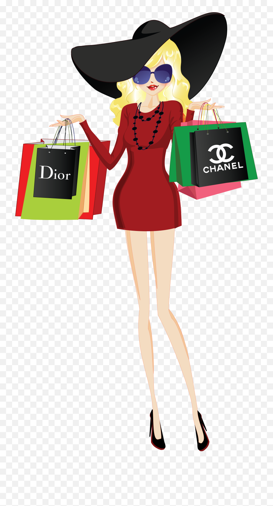Shopping Girls Clipart Digital Paper Emoji,Girls Clipart