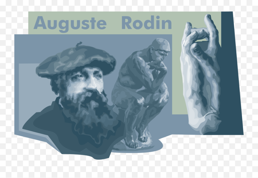 August Rodin Royalty Free Vector Clip Art Illustration - Thinker Clipart Emoji,August Clipart