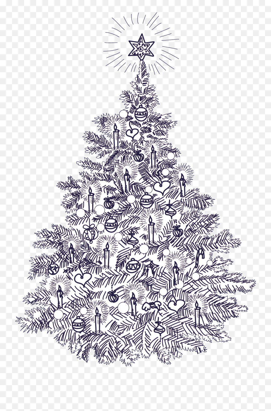 Vintage Christmas Tree Png U0026 Free Vintage Christmas Treepng - Vintage Christmas Tree Clipart Black And White Emoji,Vintage Christmas Clipart