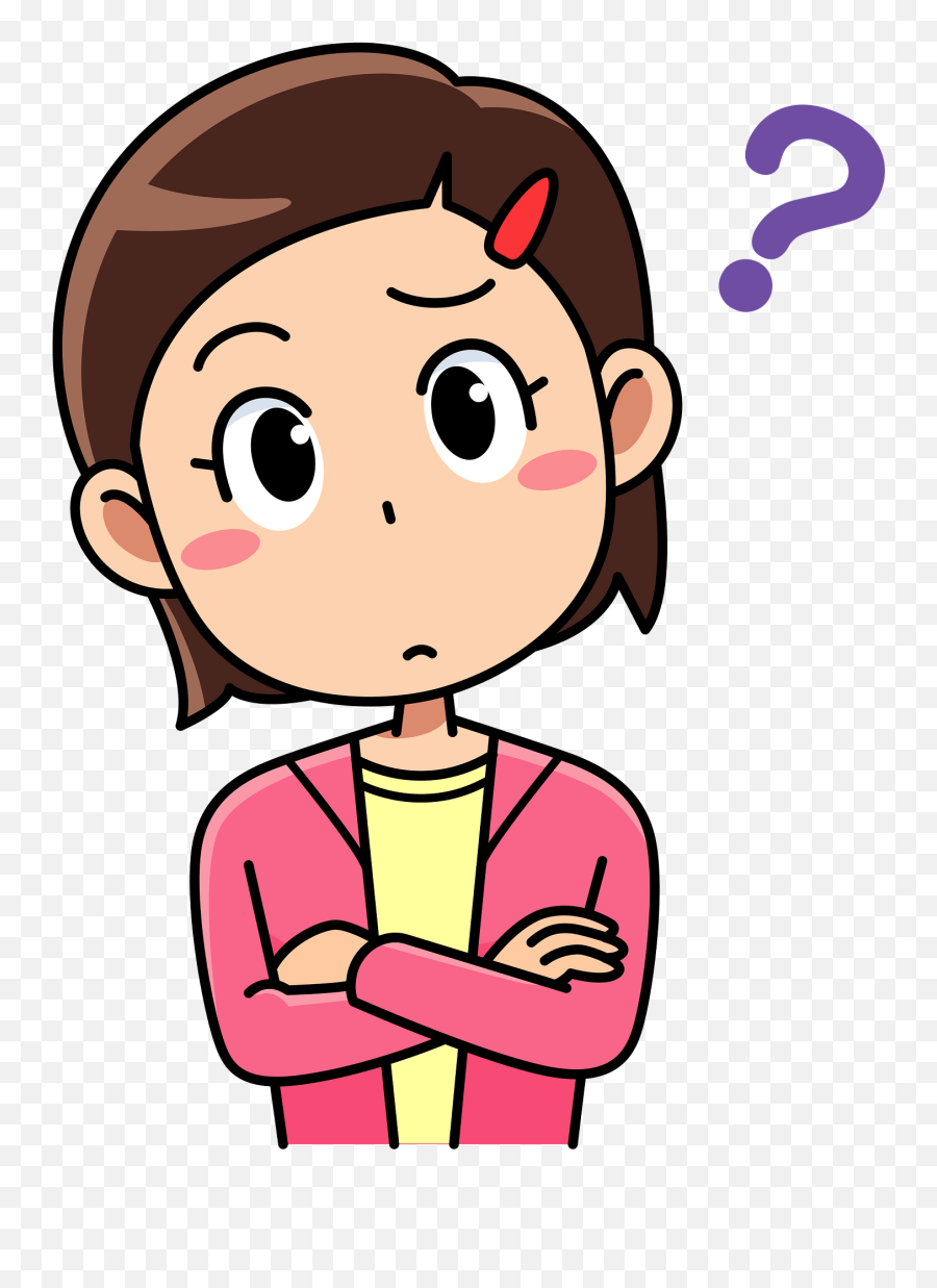 Girl Is Questioning Clipart Free Download Transparent Png - Girl Thinking Clipart Emoji,Question Clipart