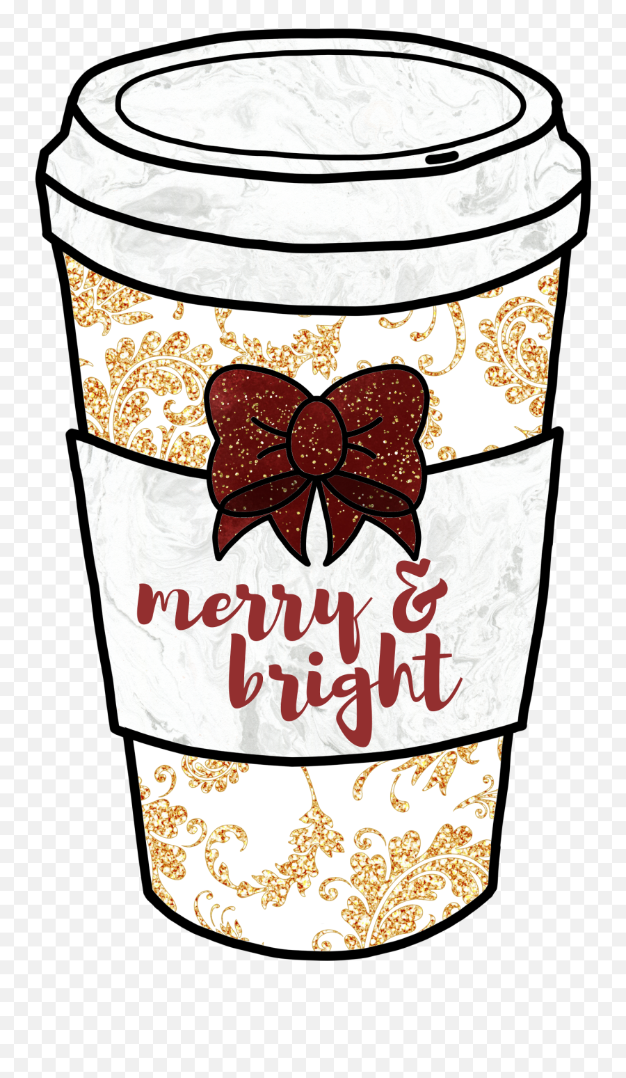 Merry And Bright Coffee Cup Clip Art And Diy Wall Art Emoji,Coffe Cup Clipart