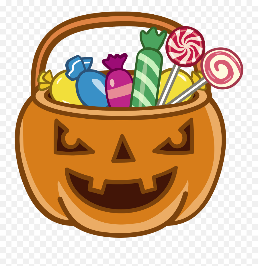 Halloween Busket Of Candies Clipart - Halloween Pumpkin Full Of Candies Clipart Emoji,Halloween Candy Clipart