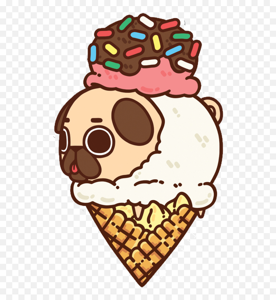 Pug - Cream Pugs And Ice Cream Clipart Full Size Clipart Pug In An Ice Cream Cone Emoji,Ice Cream Clipart