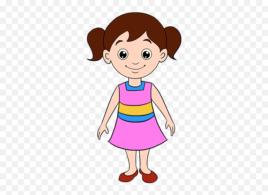 How To Draw A Cartoon Girl In A Few Easy Steps Easy Emoji,Cute Girl Clipart