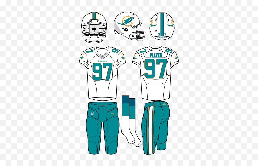 Miami Dolphins Road Uniform - American Football Dolphins Uniforms Emoji,Miami Dolphins Logo