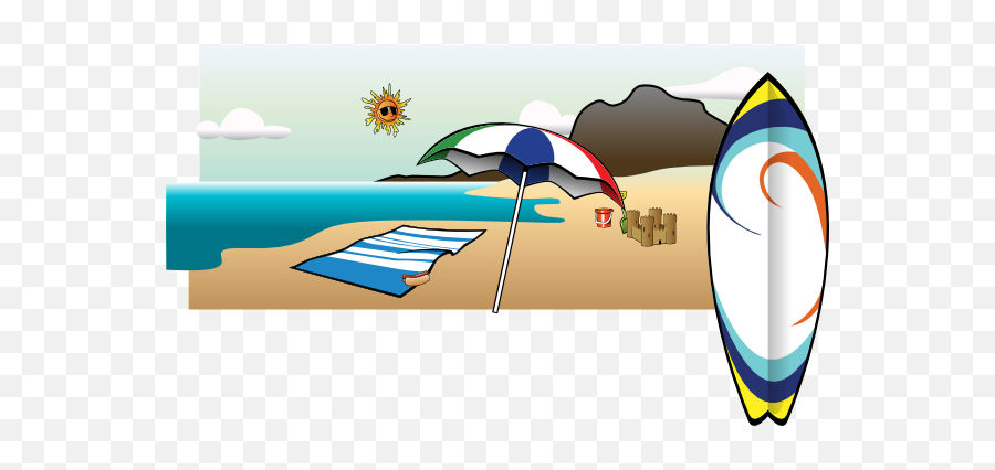 Beach Umbrella Clip Art At Clker - Do Sheep Go On Vacation Joke Emoji,Beach Umbrella Clipart