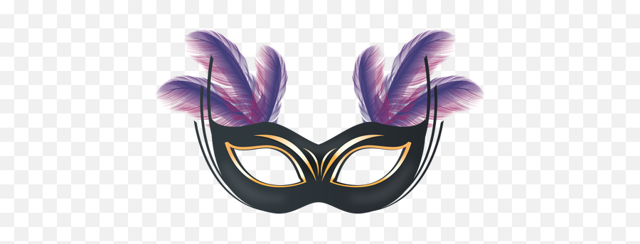 Feather Carnival Mask - Mascara De Carnaval Com Pena Emoji,Masquerade Mask Transparent Background