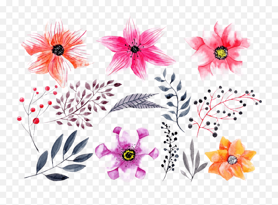 Free Watercolor Flowers Png Hd Photo - Getintopik Flowers Png All Hd Emoji,Watercolor Flowers Png