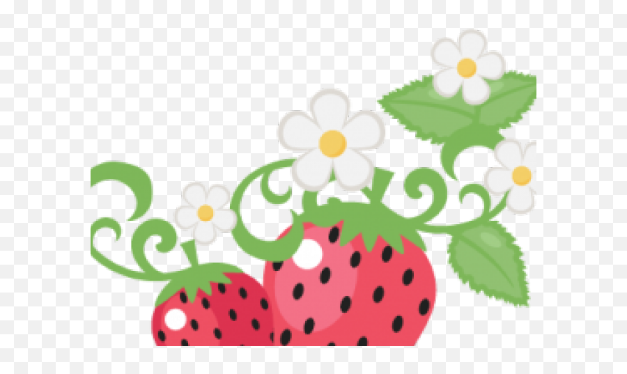 Strawberry Clipart Cute - Strawberry Flower Clipart Png Floral Emoji,Flower Clipart