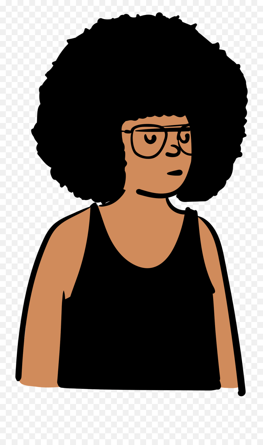 Person With Afro In Tank Top Clipart - Hair Design Emoji,Afro Clipart