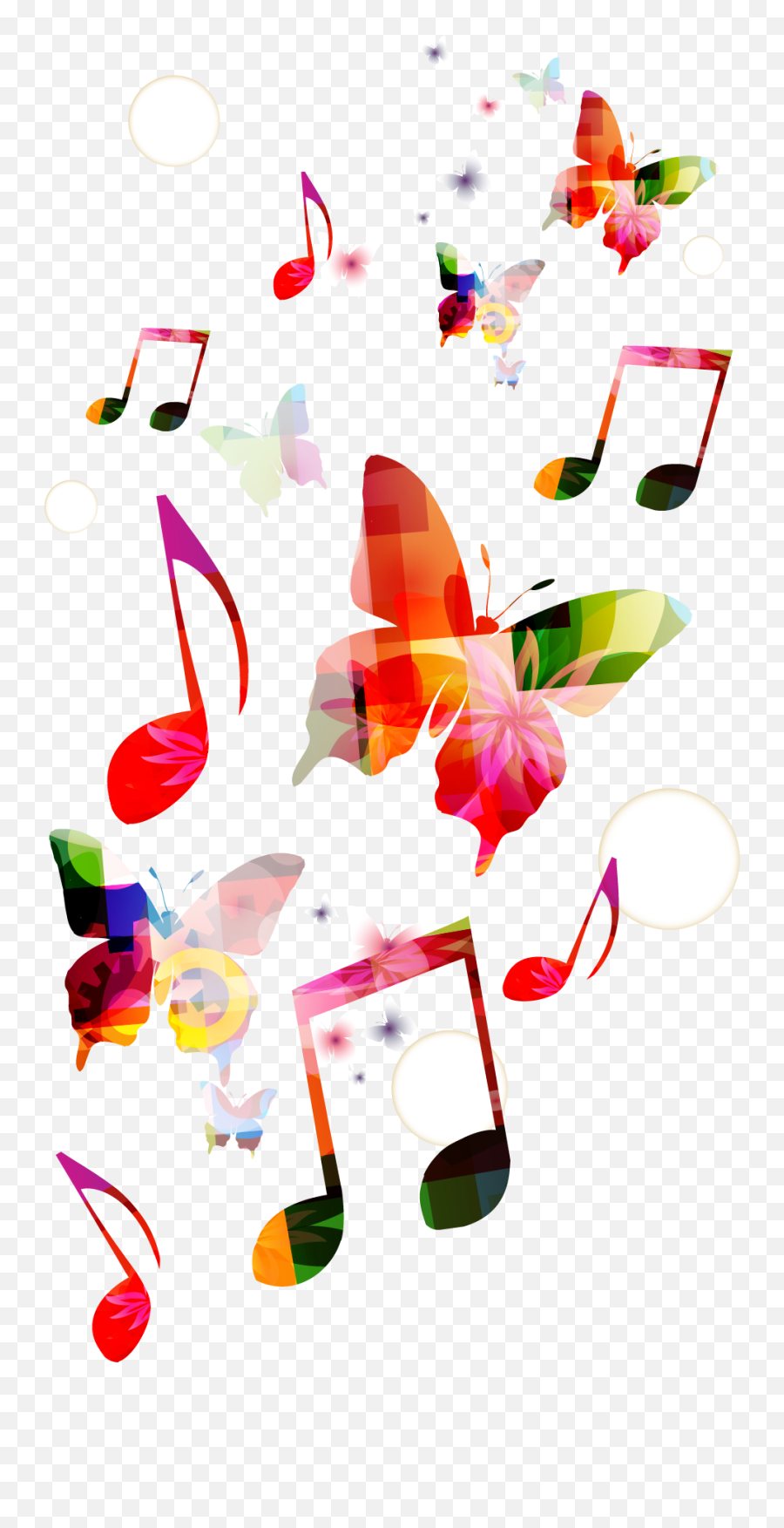 Colorful Music Note Png - Transparent Music Background Png Emoji,Notes Png