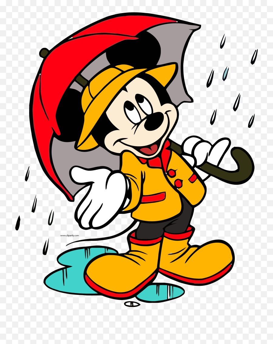 Big Mickey Mouse Cover Rain Weather Clipart Png Turtle - Mickey Mouse Rain Clipart Emoji,Weather Clipart