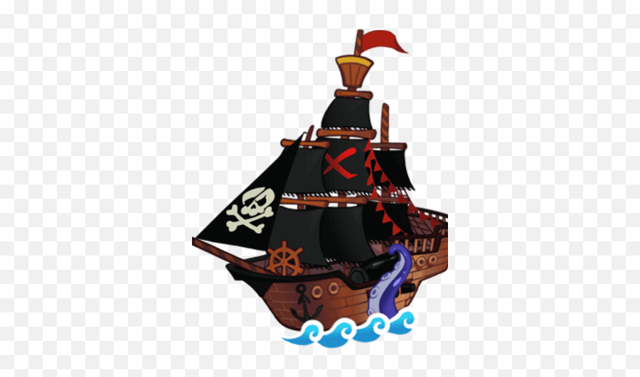 Black Sugar Pirate Ship - Pirate Ship Pirate Cookie Run Emoji,Pirate Ship Png