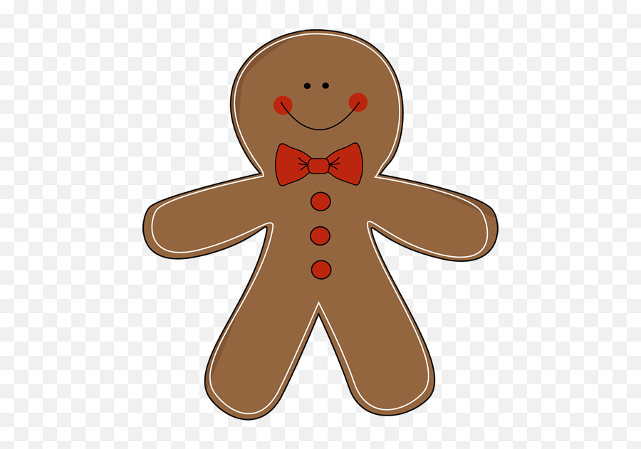 Gingerbread Man Wearing A Bow Tie Clip - Gingerbread Man Clipart Emoji,Bow Tie Clipart