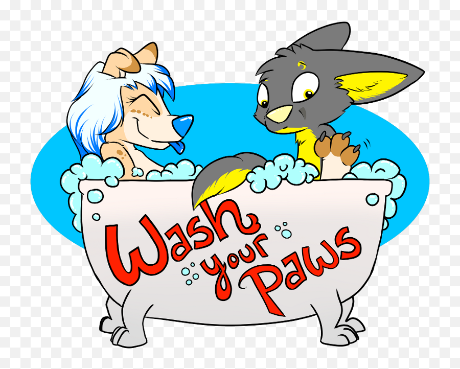 Wash Your Paws - Cartoon Clipart Full Size Clipart Fictional Character Emoji,Paws Clipart