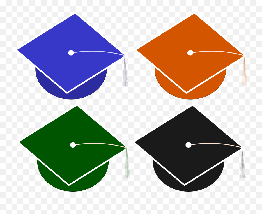 Free Blue Graduation Hat And Gold Tassels Clipart Download - Blue Graduation Caps No Background Emoji,Graduation Cap Clipart