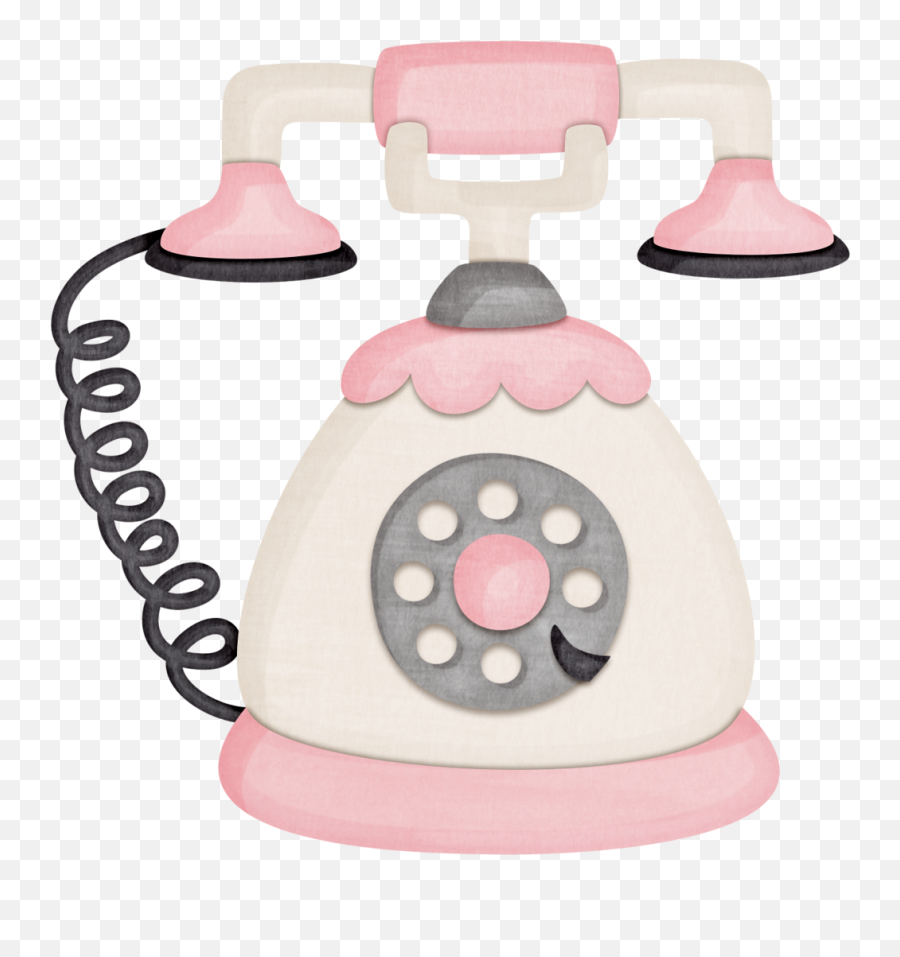 Pink Telephone - Cute Pink Phone Icon Transparent Emoji,Rotary Phone Clipart