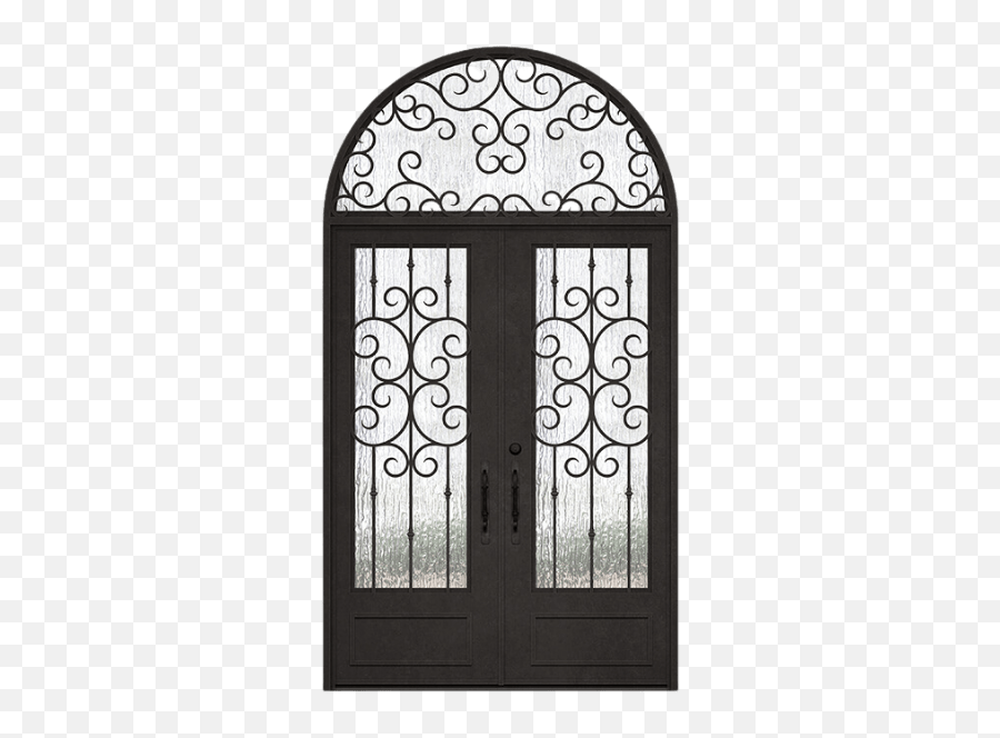 Square Top Double Door With Round Transom Emoji,Transparent Glass Textures