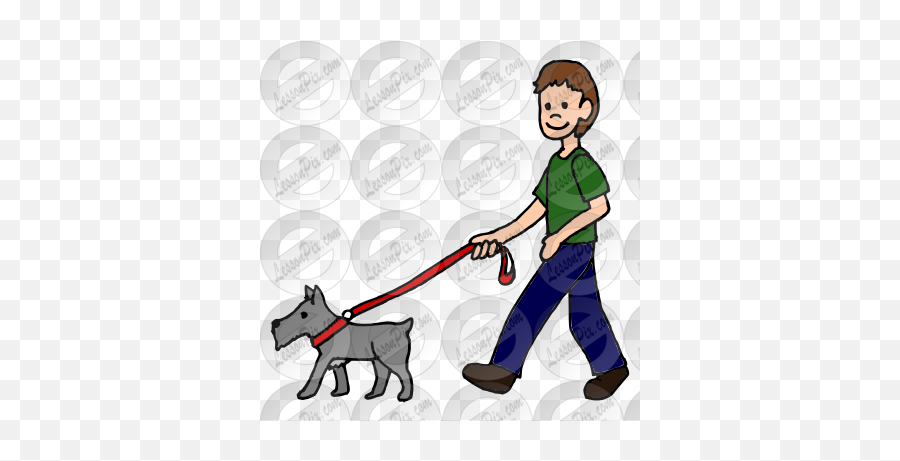 Walk Dog Picture For Classroom Therapy Use - Great Walk Emoji,Obedient Clipart