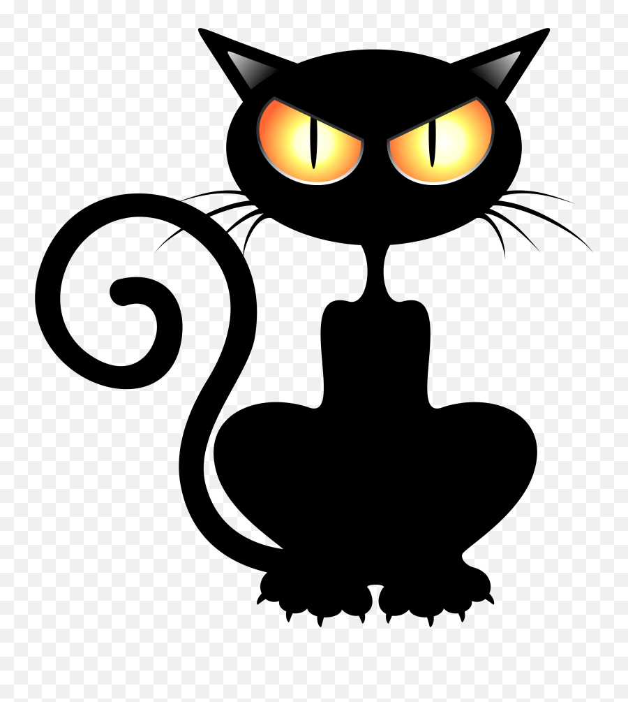 Black Cat Clipart 2 Image Png - Clip Art Halloween Black Cat Emoji,Cat Clipart