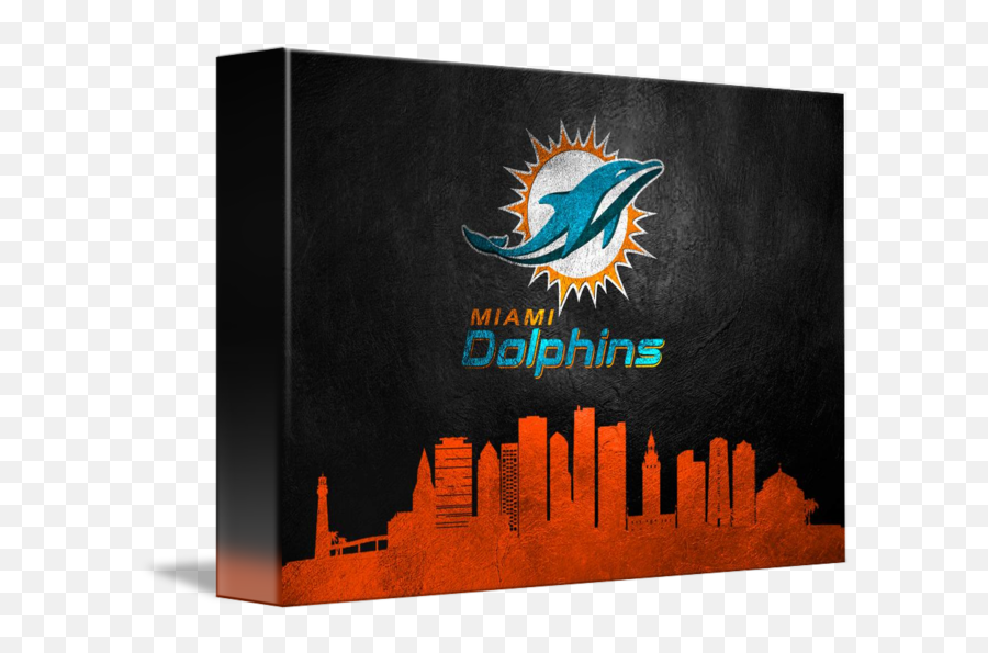 Miami Dolphins Skyline By Ab Concepts - Miami Dolphins New Emoji,Miami Dolphins Logo Png