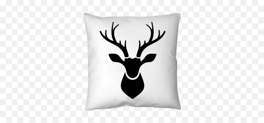 Deer Head Icon Vector Logo Throw Pillow - Cabeza De Venado Dibujo Facil Emoji,Deer Head Logo