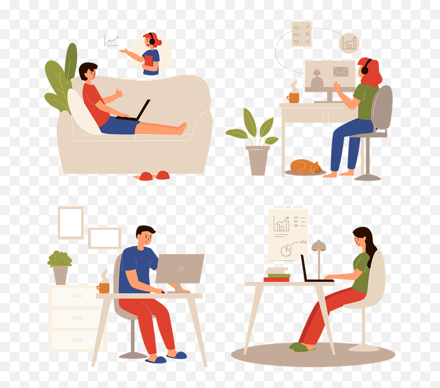 Remote Work Office Home Emoji,Office Png