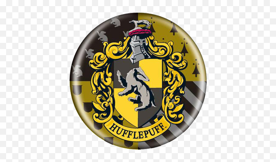 Harry Potter Hufflepuff Button - Hufflepuff Crest Emoji,Hufflepuff Logo