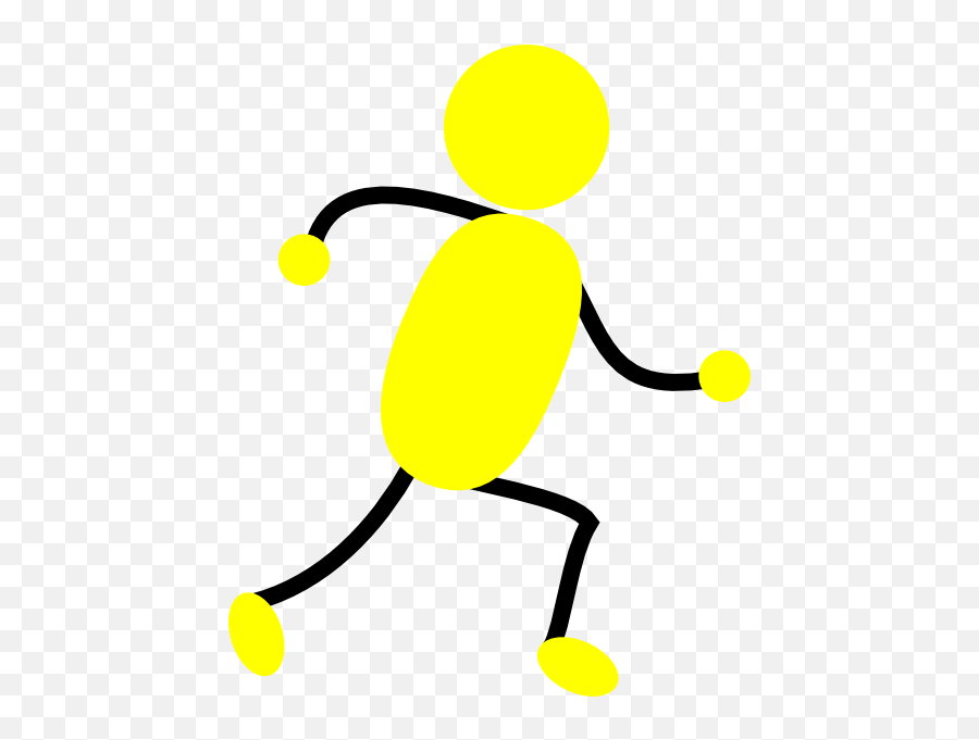 Yellow Man Running Clip Art - Stick People Clip Art Yellow Man Running Right Emoji,Stick Clipart
